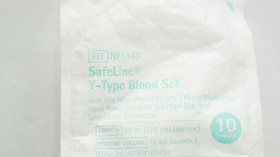 Braun NF5145 SafeLine Y-Type Blood Set 86inch x 72mL Approx. 10 Drops/mL